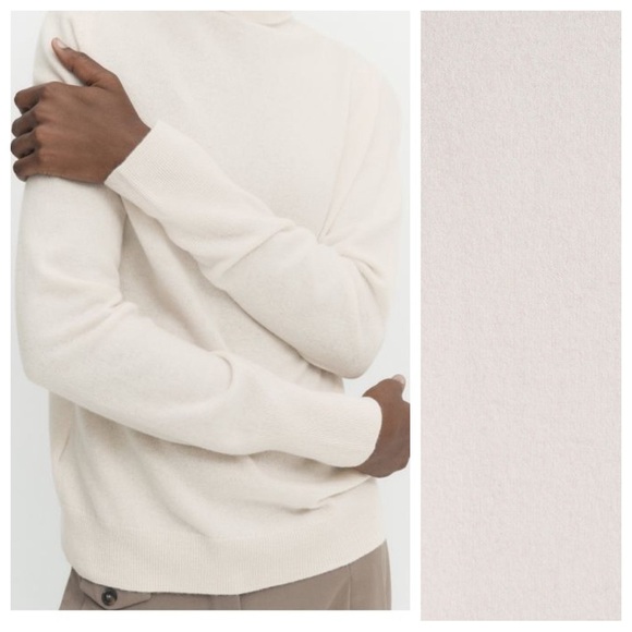 NWT. Massimo Dutti Cream Wool/Cashmere Blend Sweater with High Neck. Size S. - Picture 4 of 12